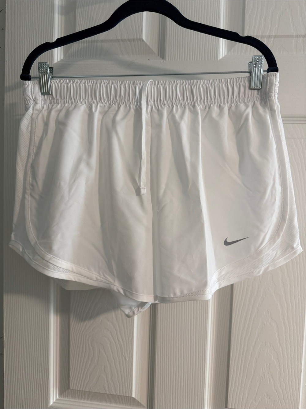 Nike White Women's Athletic Running Shorts with Reflective Swoosh